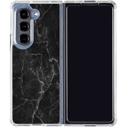 Black Marble Galaxy Z Fold5 5G Clear Case